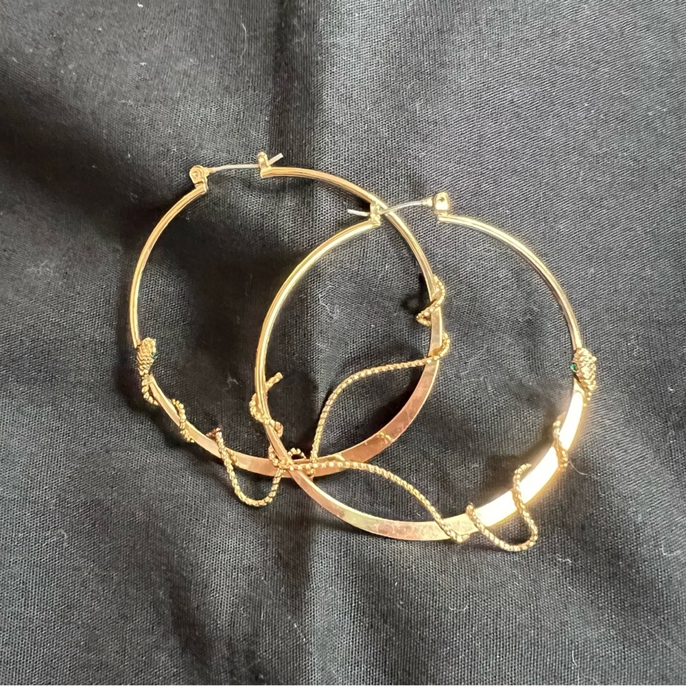 Gold Snake Hoop Earrings